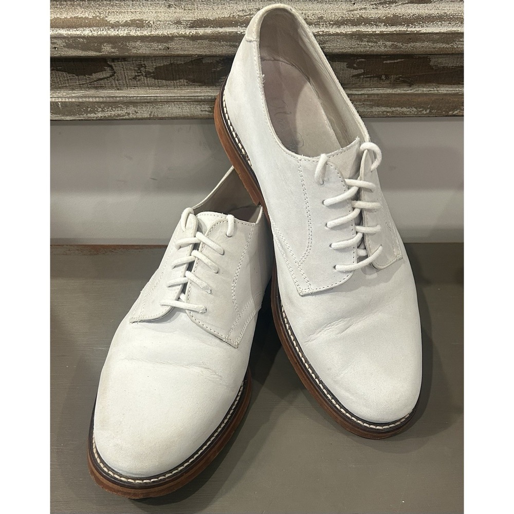 Alan Payne Mens‎ Off White Plain Toe Derbys Size US 9M